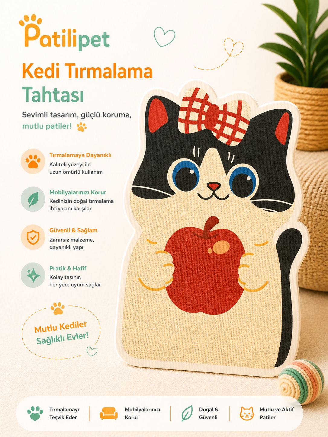 PatiliPet | Kedi Tırmalama Duvar Tahtası