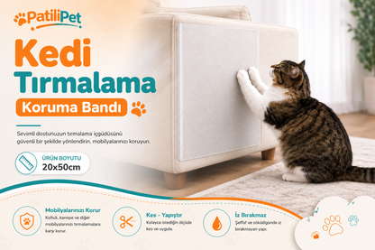PatiliPet | Kedi Tırmalama Koruyucu Yapışkanlı Şeffaf Bant
