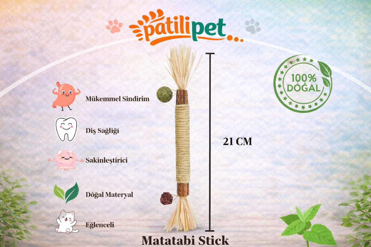 PatiliPet | %100 Doğal Matatabi Çiğneme Çubuğu