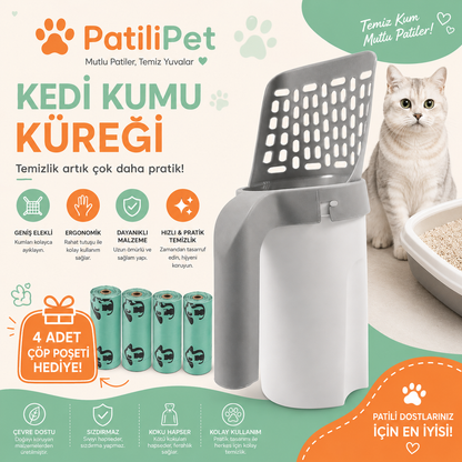 Patilipet | Katzentoilette-Streuschaufel mit Behälter