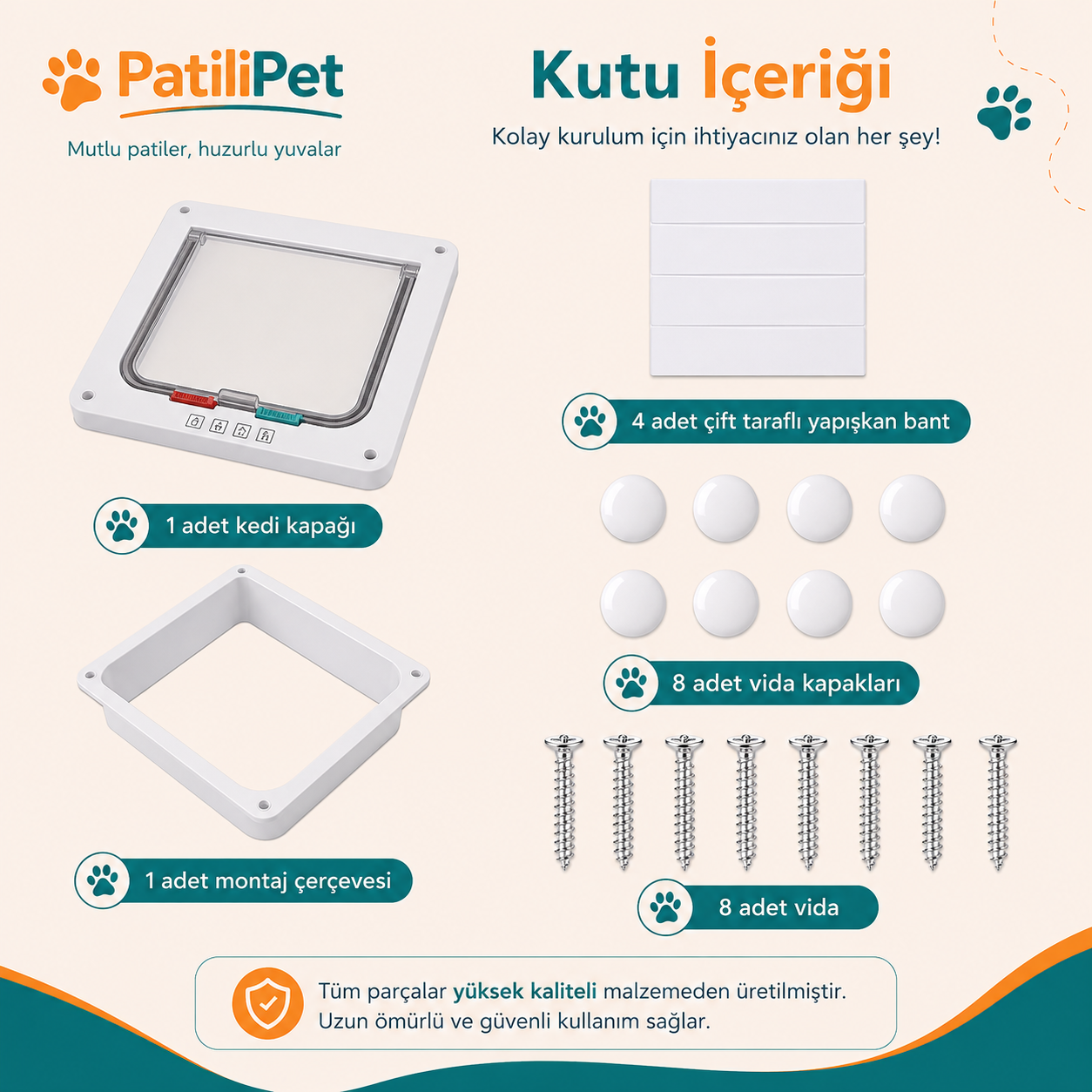 PatiliPet | Kilitlenebilir Kedi Kapısı