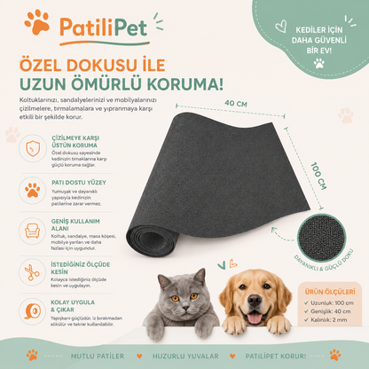 PatiliPet | Yapışkanlı ve Kesilebilir Tırmalama Koruyucu Mat