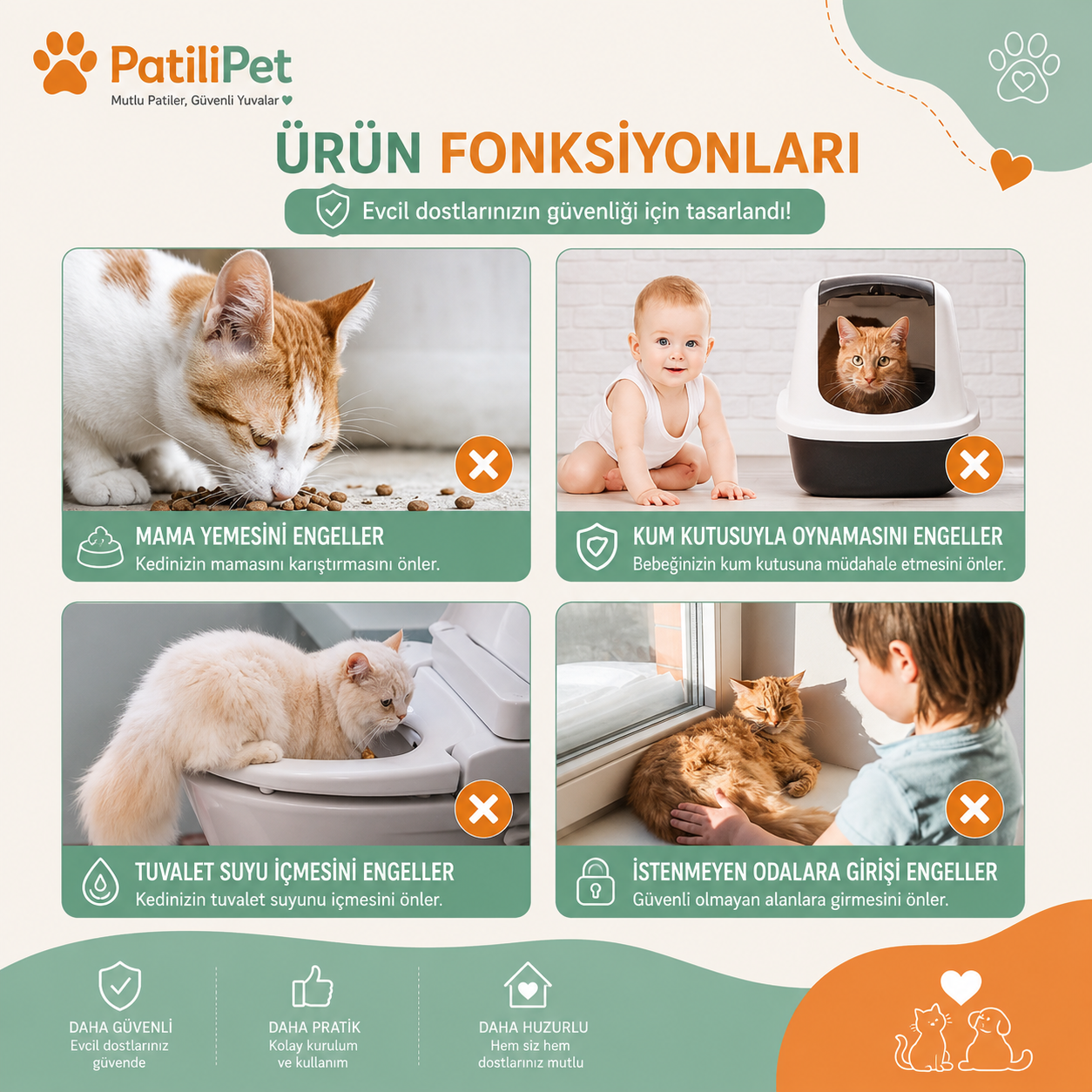 Patilipet | Kedi Kapı Mandalı