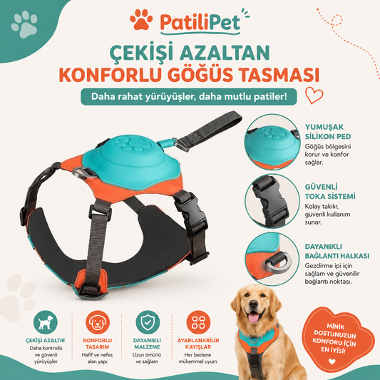 Patilipet | Reflektörlü Köpek Göğüs Tasması
