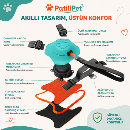Patilipet | Reflektörlü Köpek Göğüs Tasması