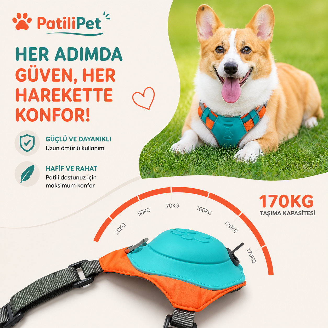 Patilipet | Reflektörlü Köpek Göğüs Tasması
