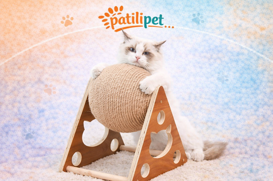 PatiliPet | Ahşap Kedi Tırmalama Topu