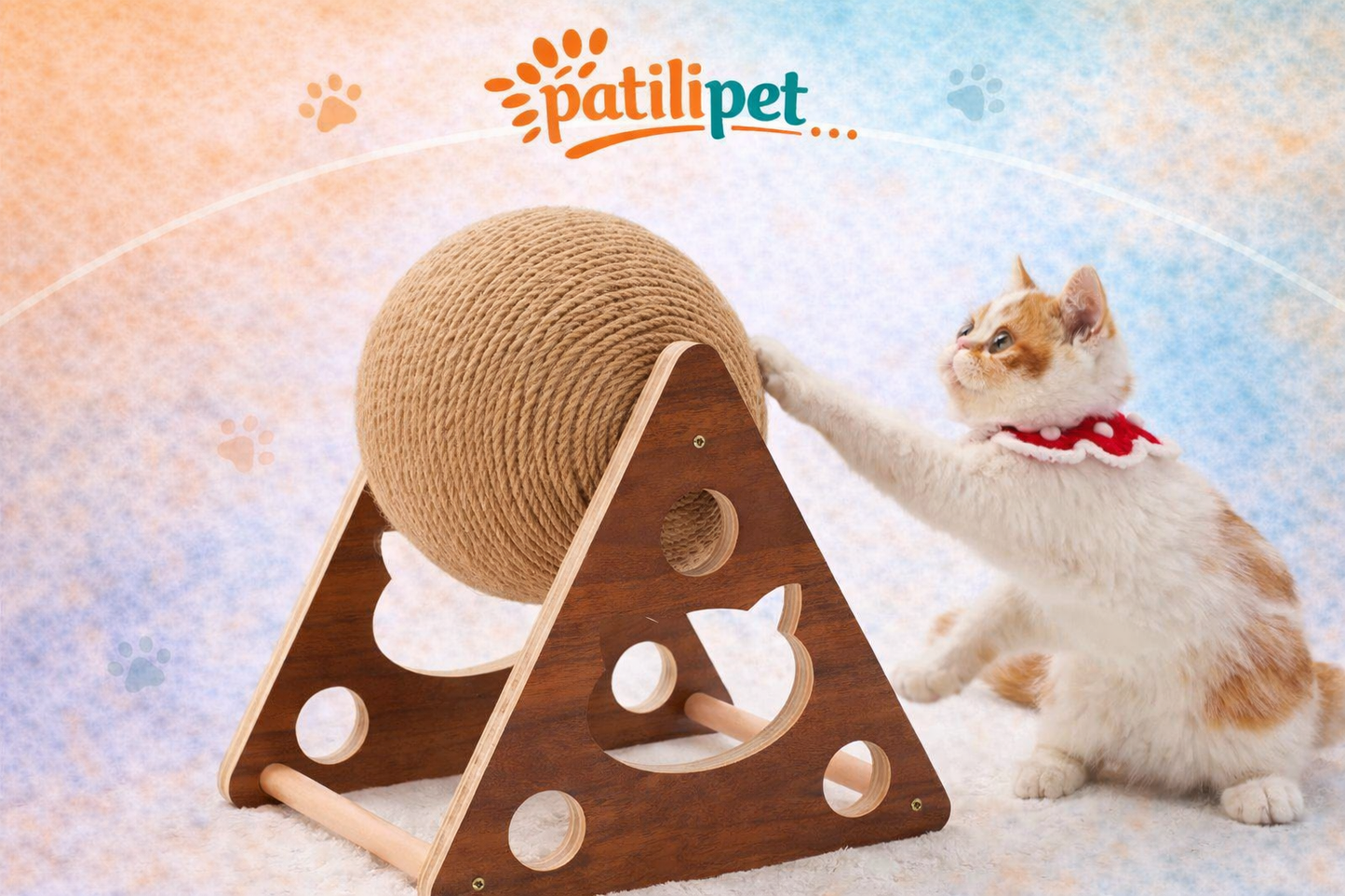 PatiliPet | Ahşap Kedi Tırmalama Topu