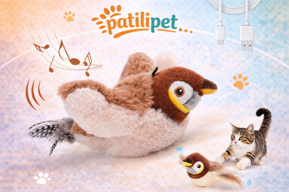 PatiliPet | Kanat Çırpan Kuş Kedi Eğlence Oyuncağı