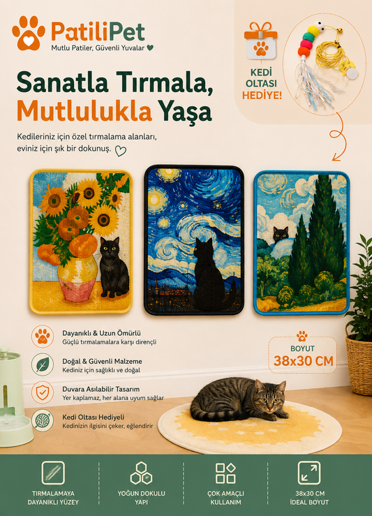 PatiliPet | Desenli Kedi Tırmalama Matı