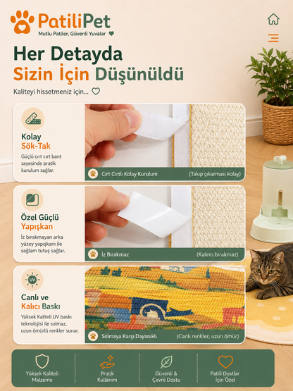 PatiliPet | Desenli Kedi Tırmalama Matı