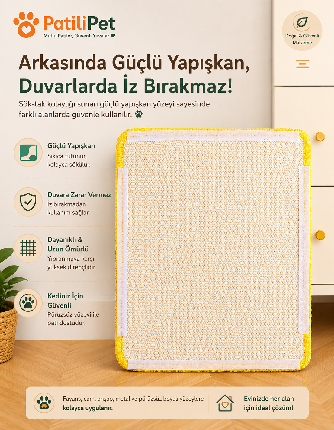 PatiliPet | Desenli Kedi Tırmalama Matı