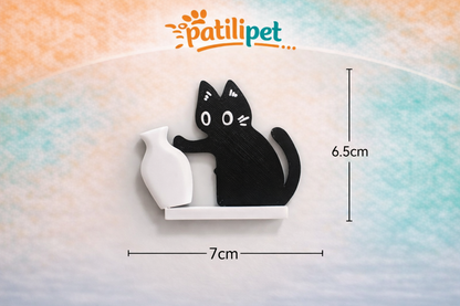 PatiliPet | Kedi Bıyığı Toplayıcı Vazolu Buzdolabı Süsü