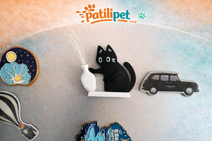 PatiliPet | Kedi Bıyığı Toplayıcı Vazolu Buzdolabı Süsü