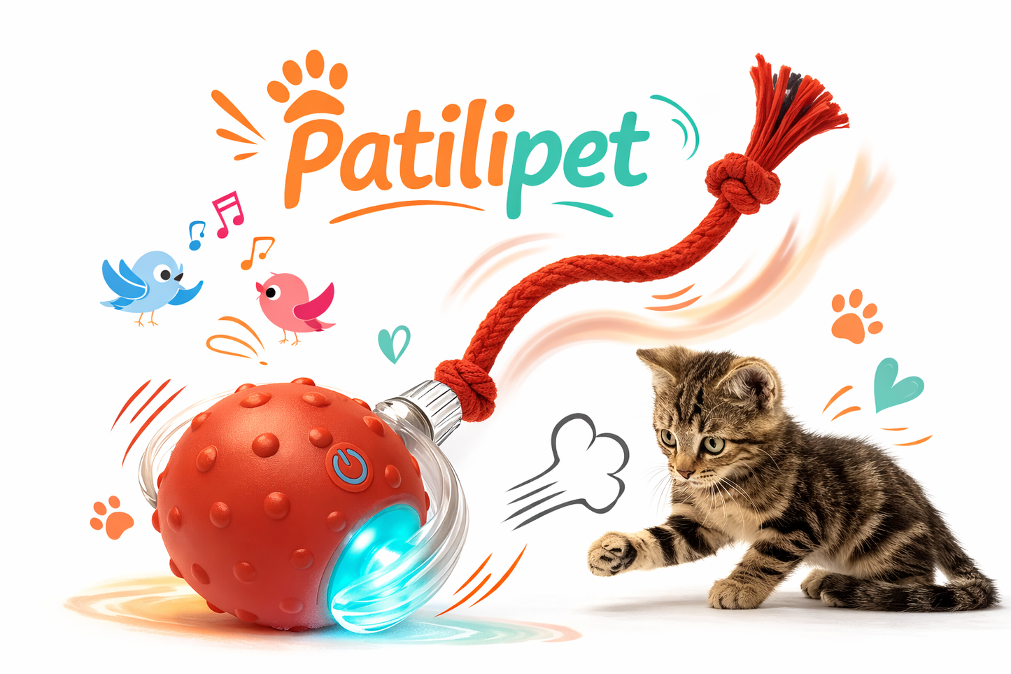 PatiliPet | Işıklı Otomatik Hareket Eden Top