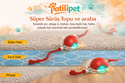 PatiliPet | Işıklı Otomatik Hareket Eden Top