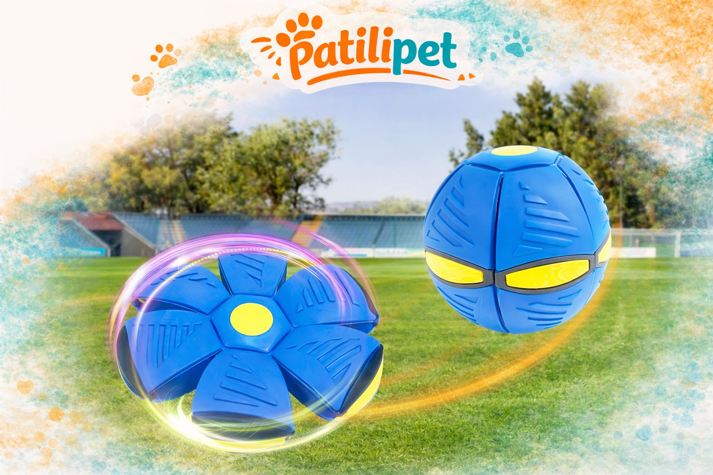 PatiliPet | Işıklı Zıplayan Frizbi Evcil Hayvan Topu
