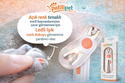 PatiliPet | LED Işıklı Pet Kedi/Köpek Tırnak Makası