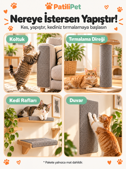PatiliPet | Yapışkanlı ve Kesilebilir Tırmalama Koruyucu Mat