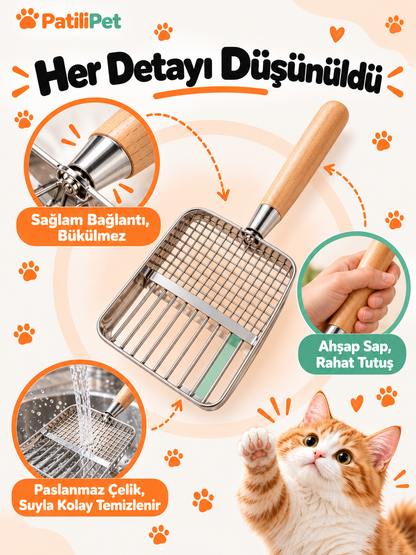 Patilipet | Paslanmaz Çelik Kedi Kum Küreği
