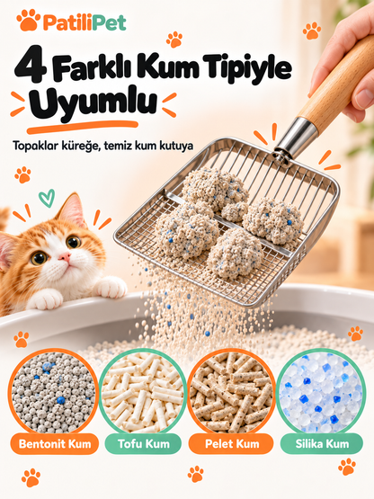 Patilipet | Paslanmaz Çelik Kedi Kum Küreği