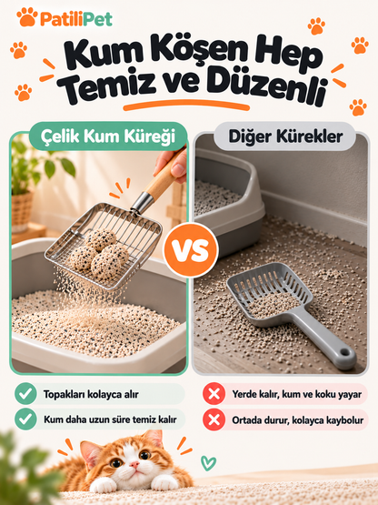 Patilipet | Paslanmaz Çelik Kedi Kum Küreği