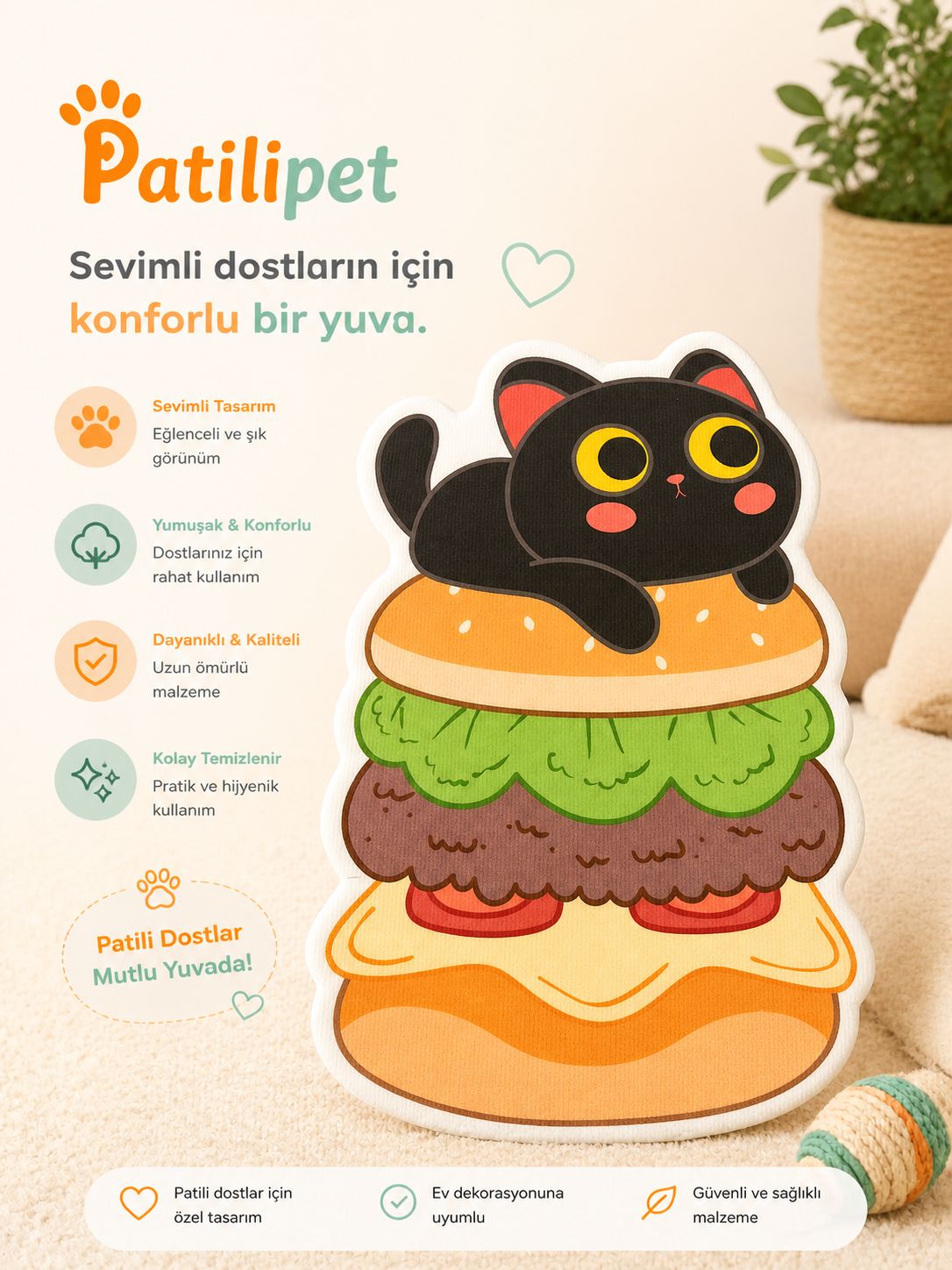 PatiliPet | Kedi Tırmalama Duvar Tahtası